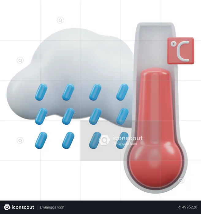 Lluvia temperatura centígrados  3D Icon