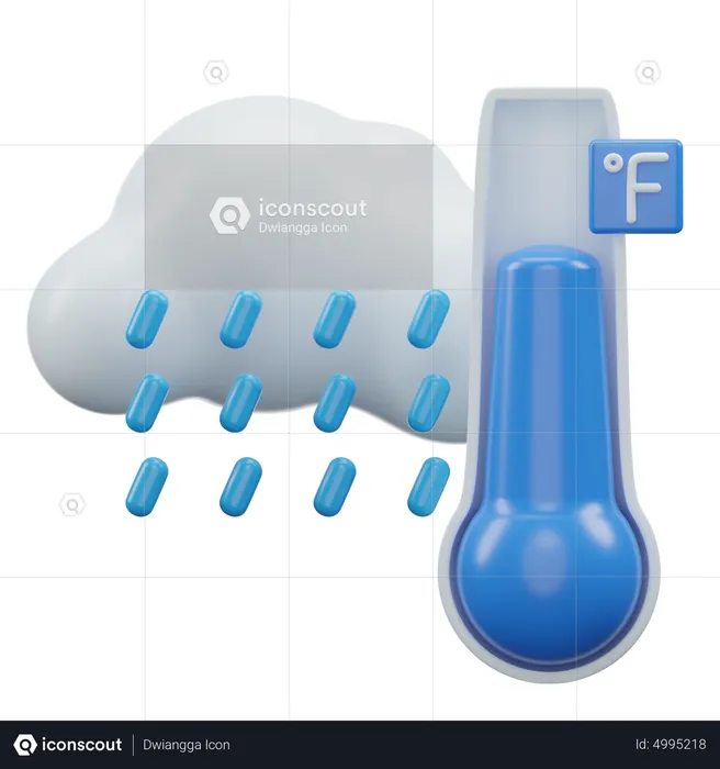 Lluvia temperatura Fahrenheit  3D Icon