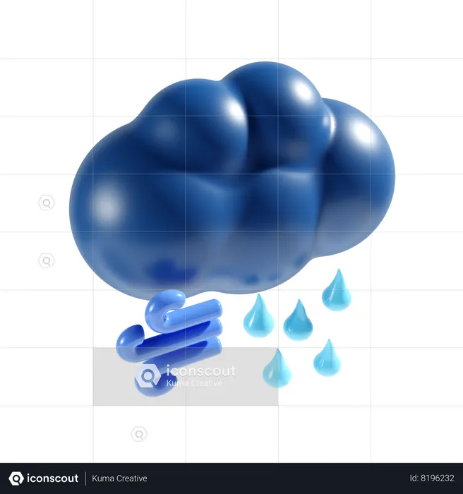 Lluvia Pesada  3D Icon