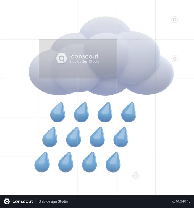 Lluvia nublada  3D Icon