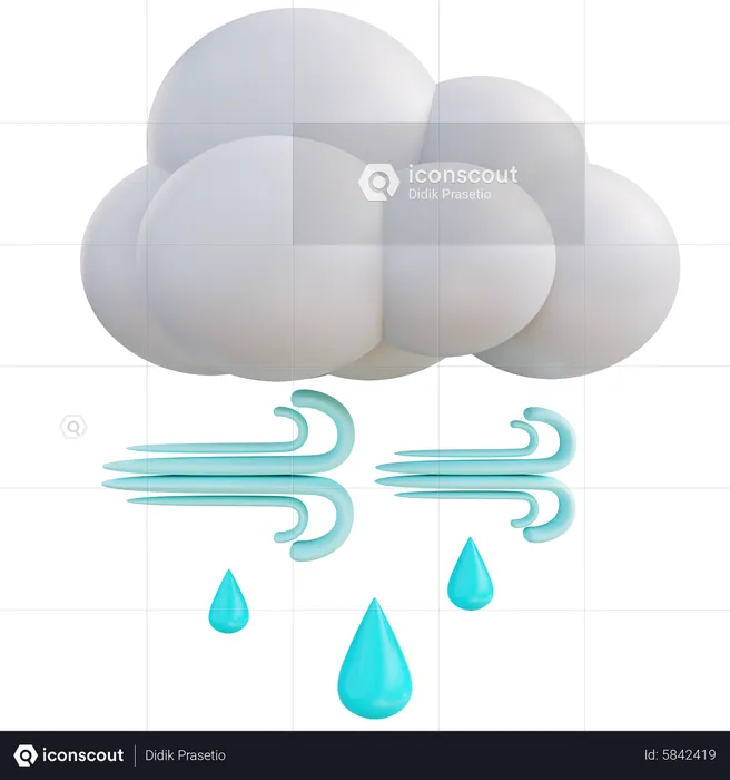 Lluvia ventosa  3D Icon