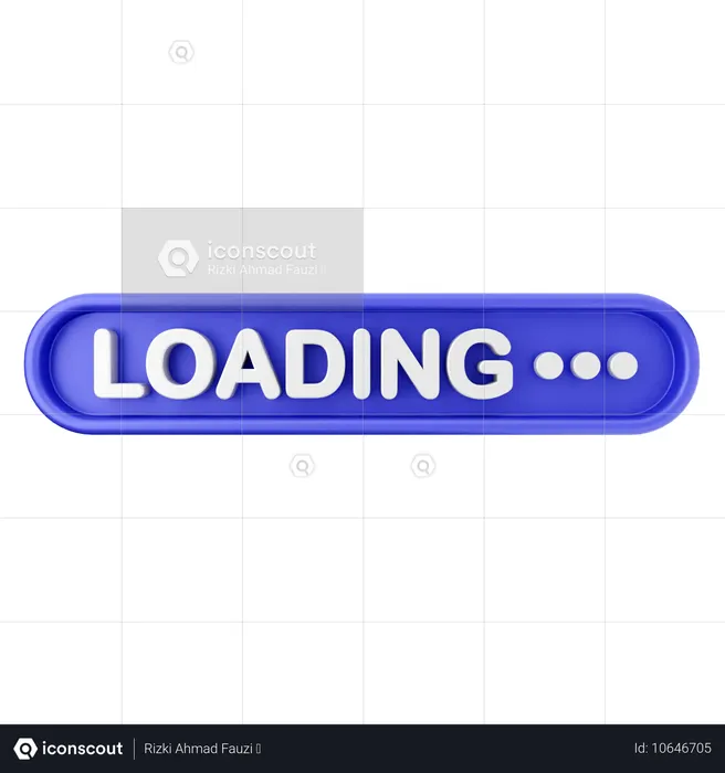 Loading Text Button  3D Icon