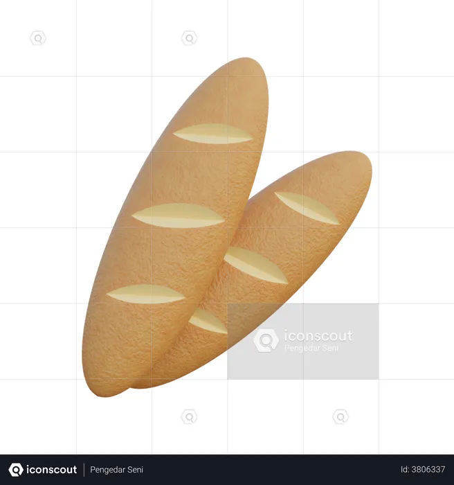 Loaf Bread  3D Illustration