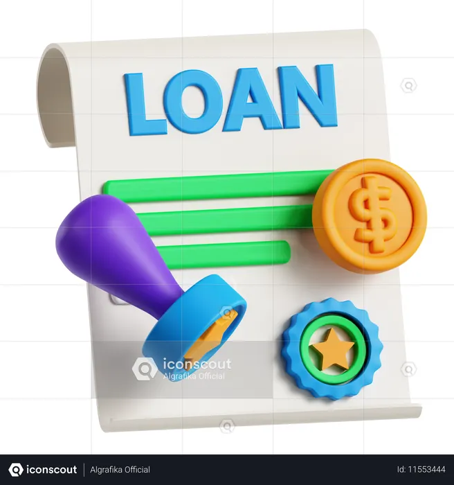 Loan Agreement  3D Icon