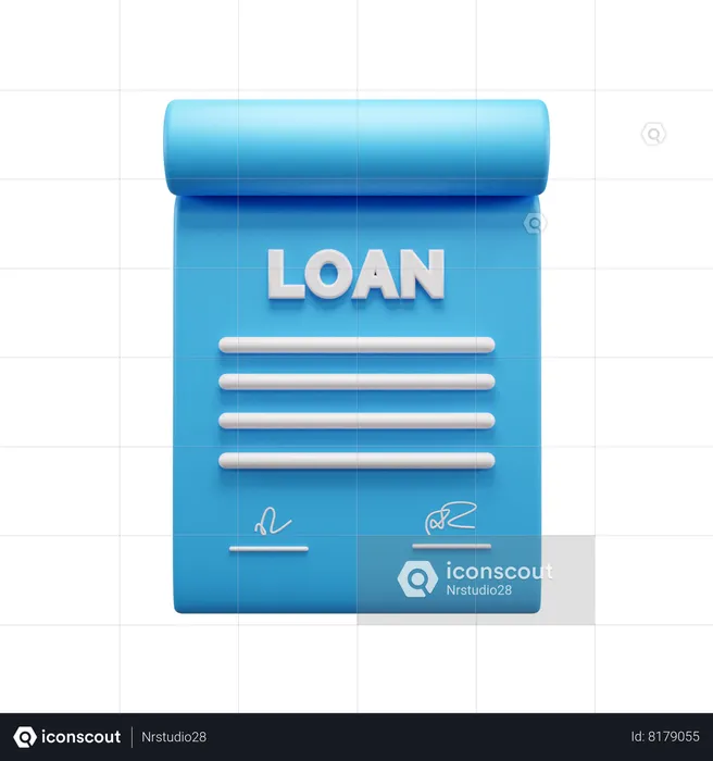 Loan Agreement Signing Papers  3D Icon
