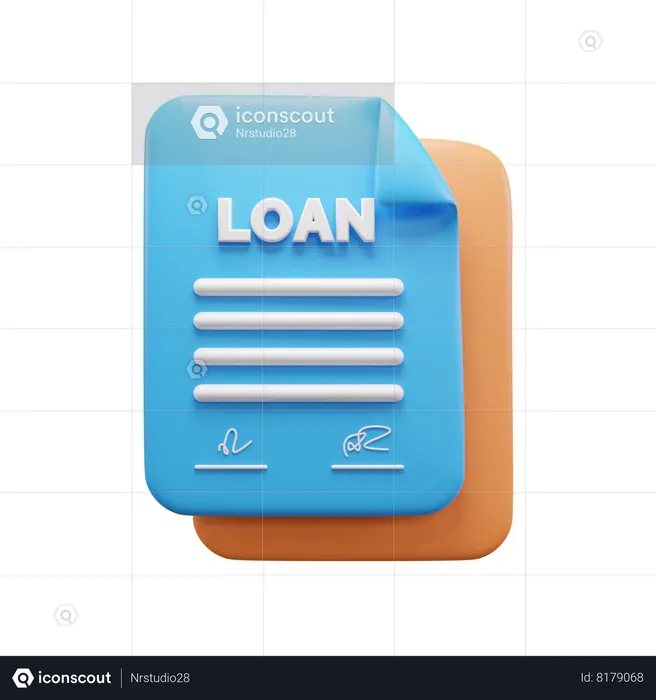 Loan Agreement Signing Papers  3D Icon
