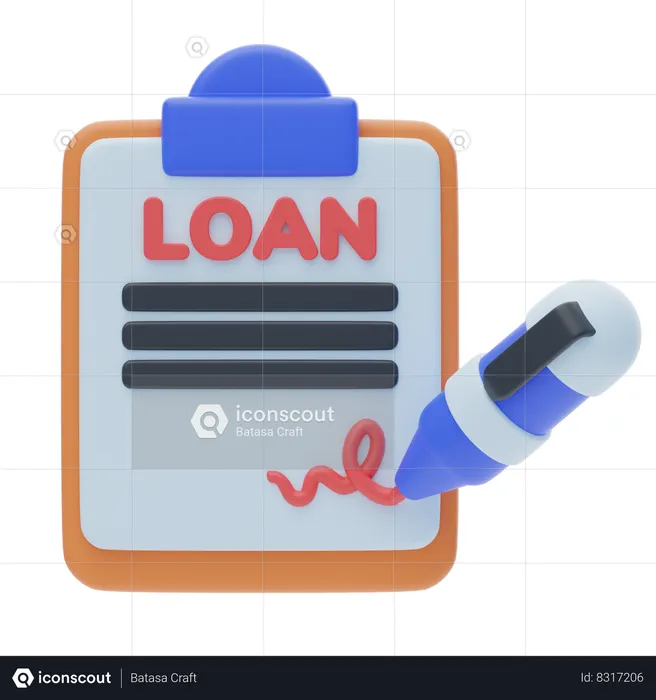 Loan Document  3D Icon