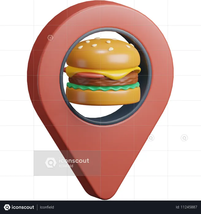 Local de entrega de comida  3D Icon