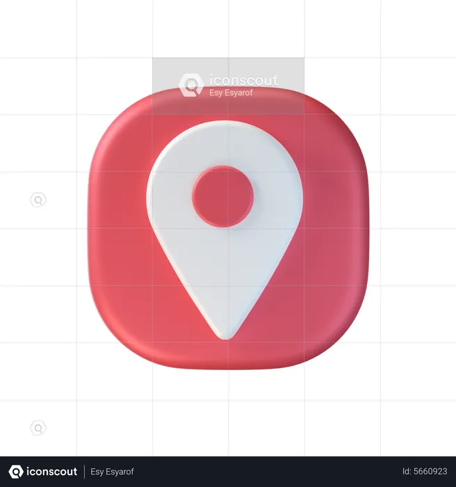 Localização  3D Icon