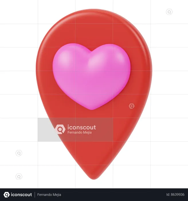 Localização amor  3D Icon