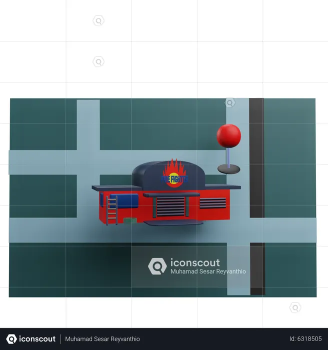 Localização do bombeiro  3D Icon