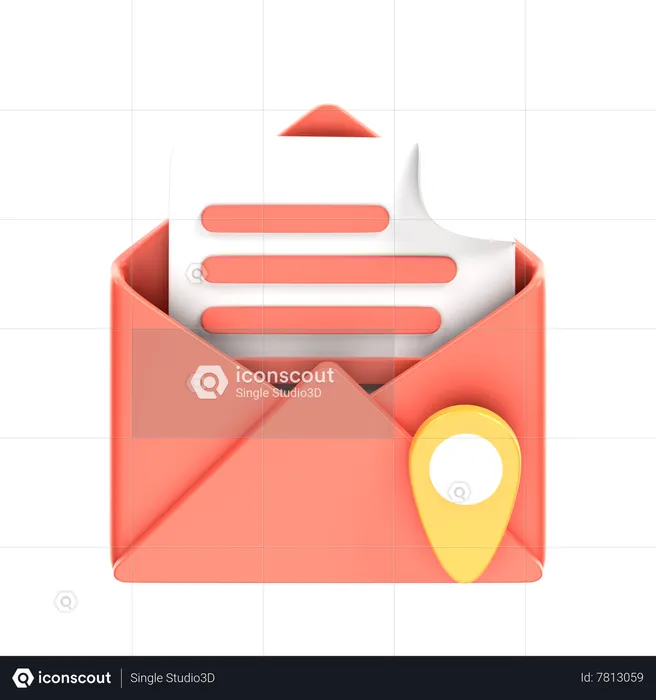 Localização do correio  3D Icon