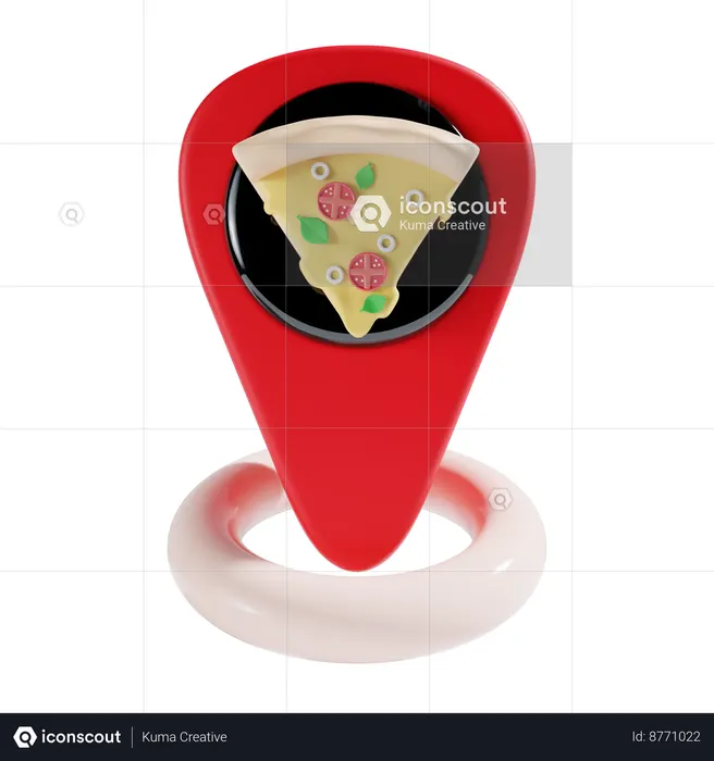 Localização da pizzaria  3D Icon