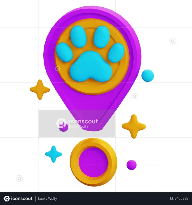 Localização do animal de estimação  3D Icon