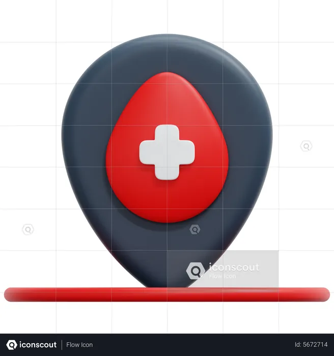 Localização do banco de sangue  3D Icon