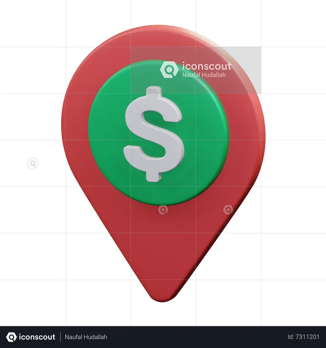 Localização do dólar  3D Icon
