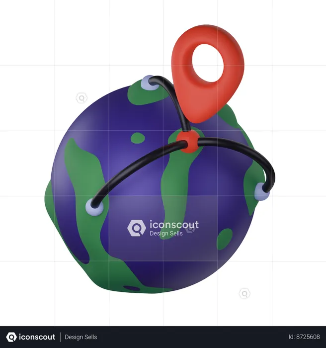 Localização global  3D Icon