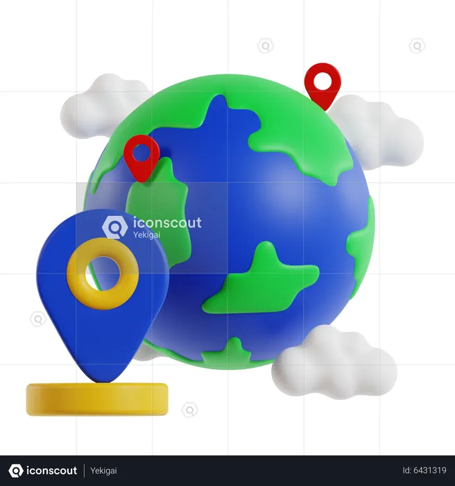 Localização global  3D Icon