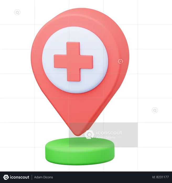 Localização do hospital  3D Icon