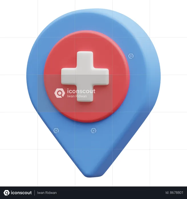 Localização do hospital  3D Icon