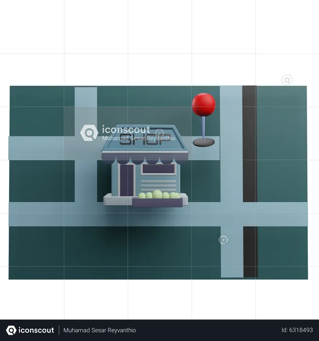 Localização da loja  3D Icon