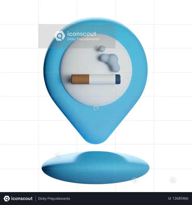 Alfinete de localização para fumar  3D Icon