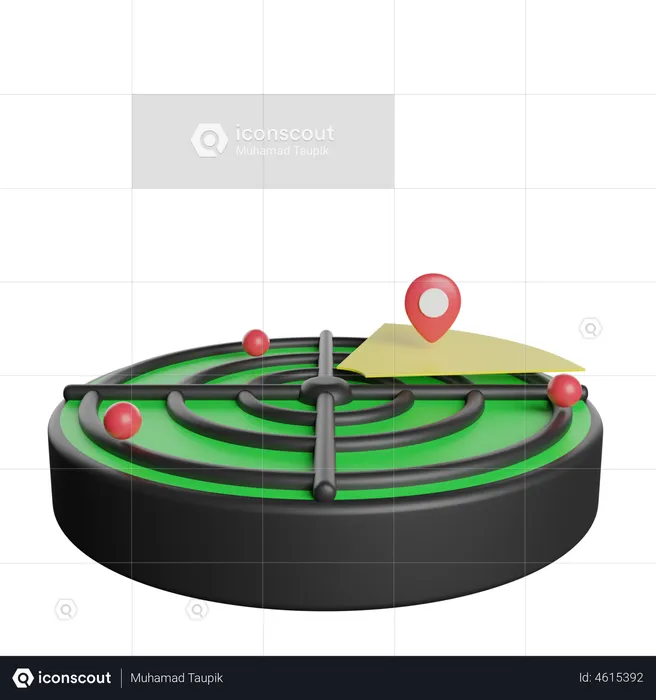 Localização do radar  3D Illustration