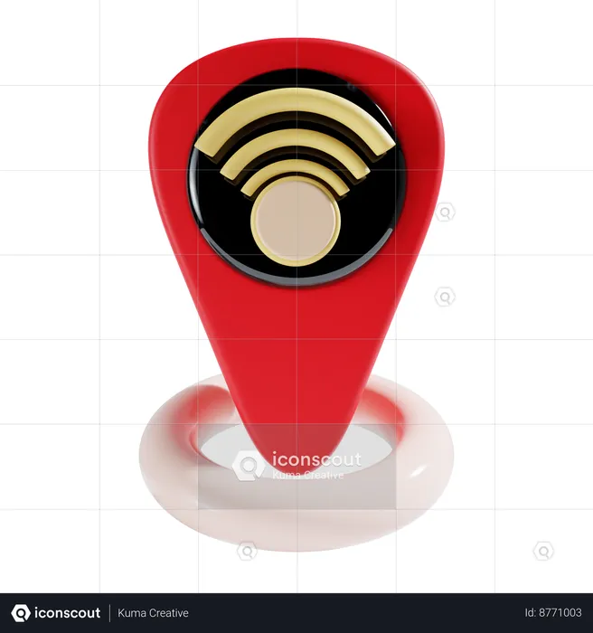 Localização wi-fi  3D Icon