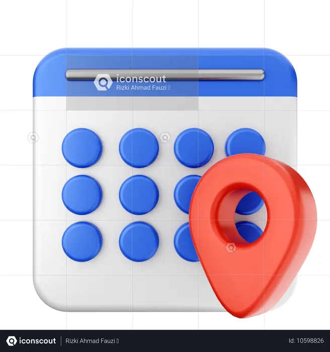 Location Calendar  3D Icon