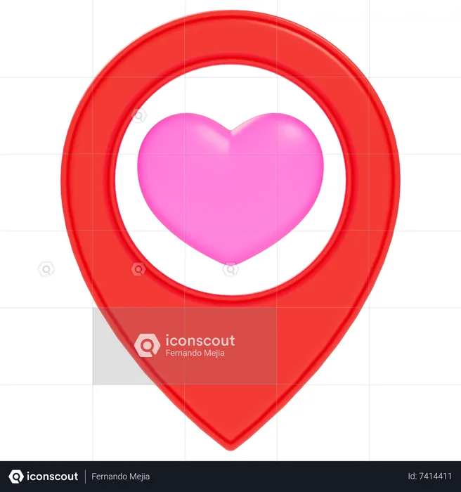 Location Love  3D Icon