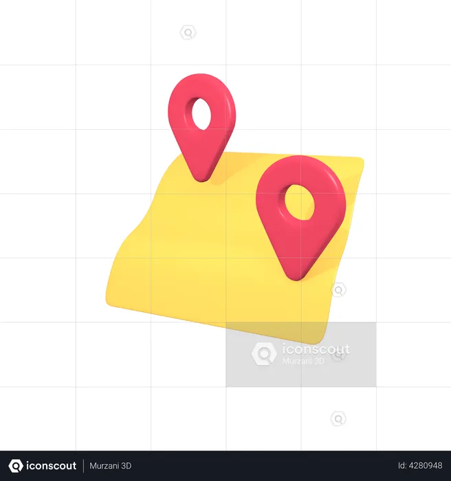 Location Map  3D Illustration