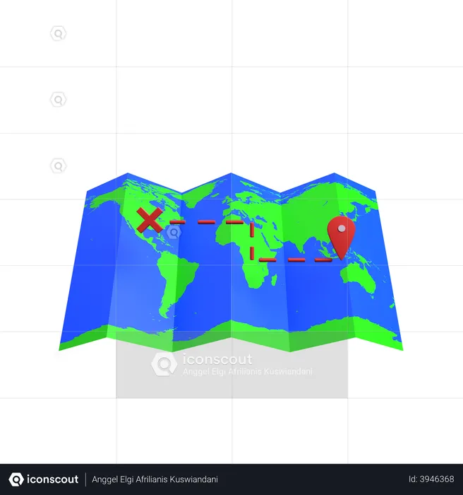 Location map  3D Illustration