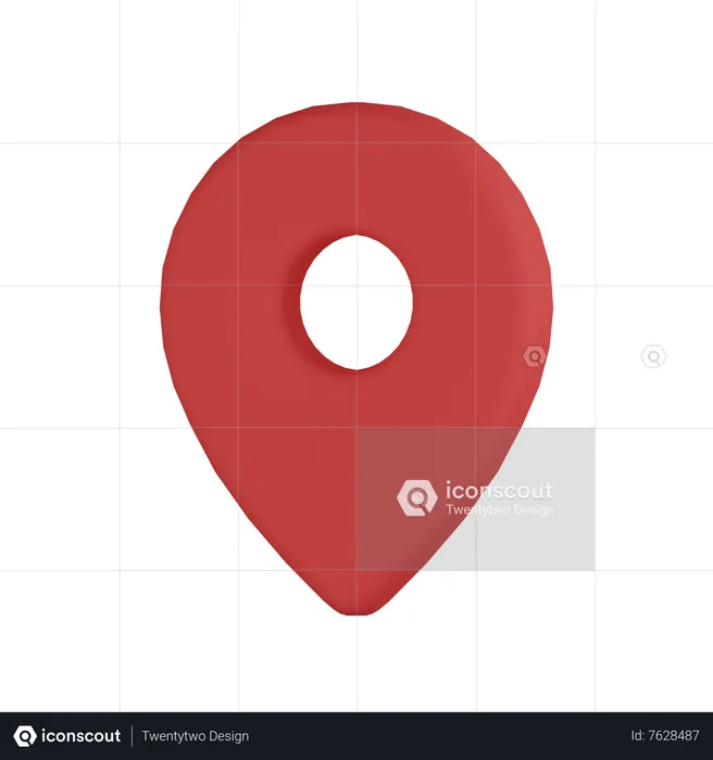 Location Pin Flag 3D Icon