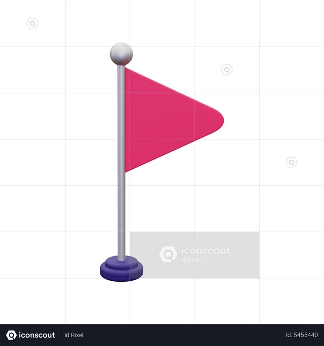 Location Pin Flag  3D Icon