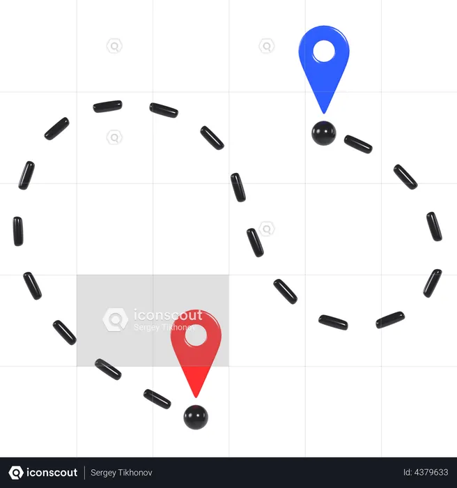 Location Route  3D Illustration