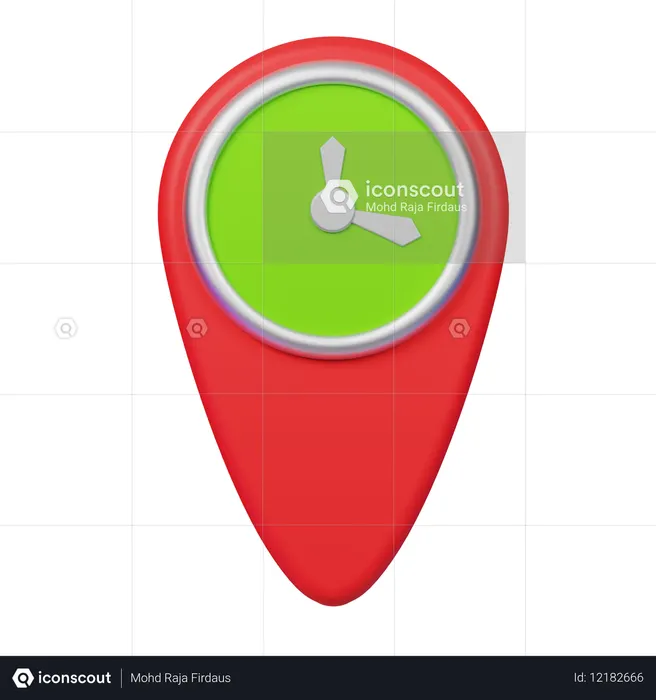 Location Time  3D Icon