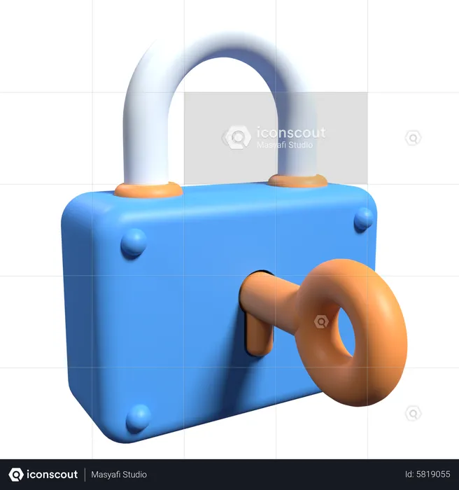 Lock And Key  3D Icon