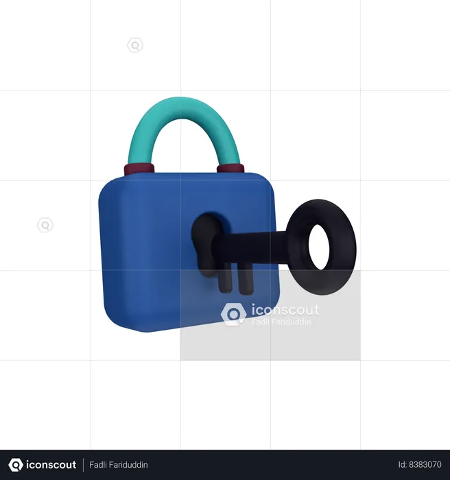 Lock And Key  3D Icon