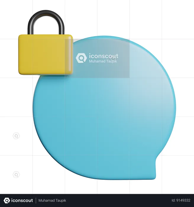 Lock Chat  3D Icon