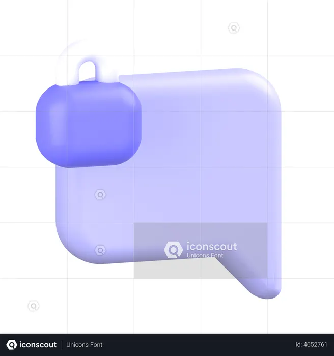 Comment Alt Lock  3D Icon