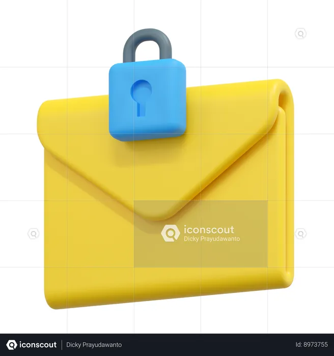 Lock email  3D Icon
