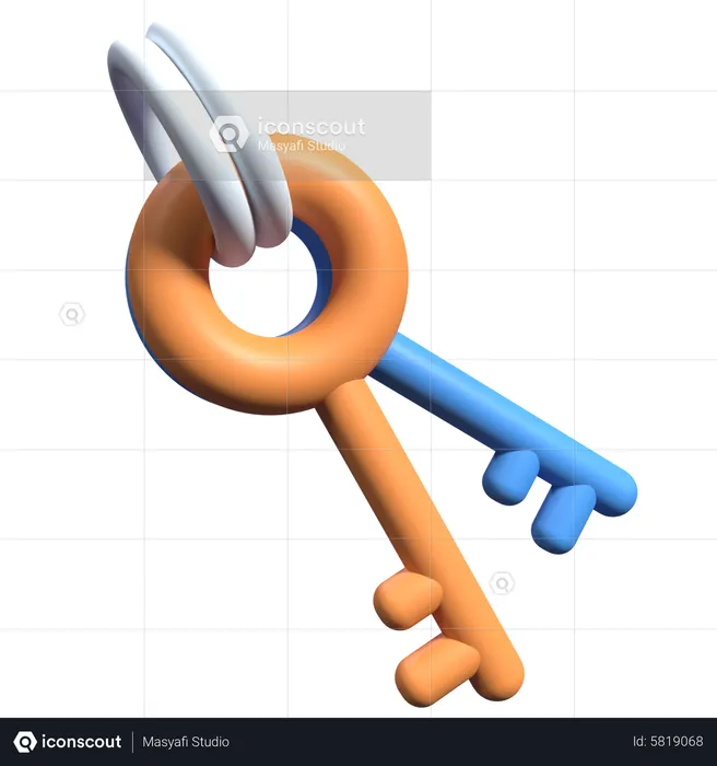 Lock Key  3D Icon