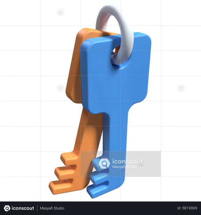 Lock Key  3D Icon