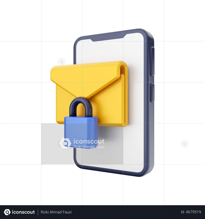 Lock Mail  3D Illustration