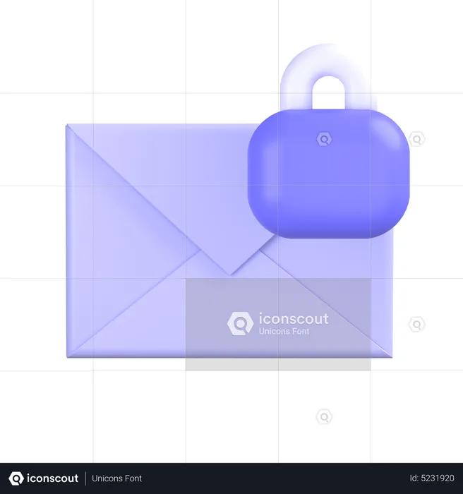 Lock Mail  3D Icon
