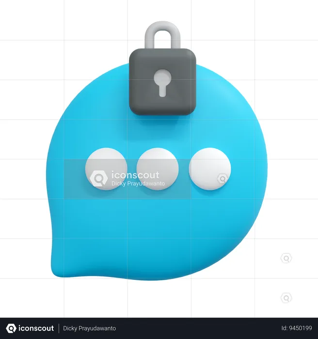 Lock message  3D Icon