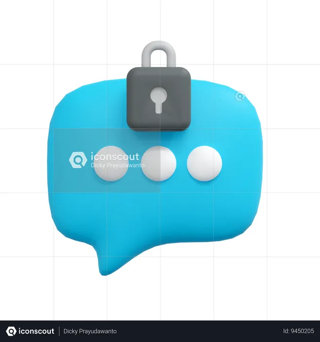 Lock message  3D Icon