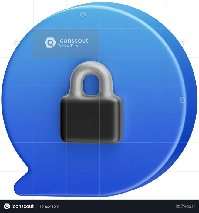 Lock Message  3D Icon