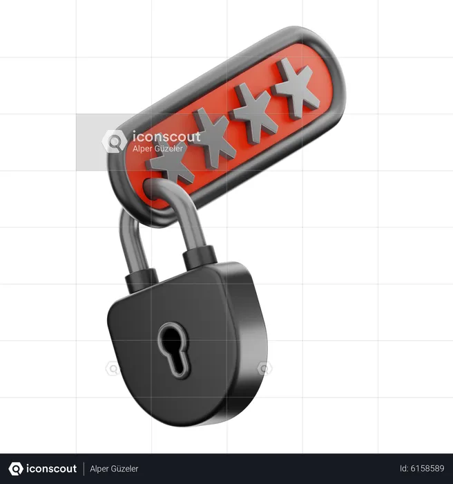 Lock Password  3D Icon