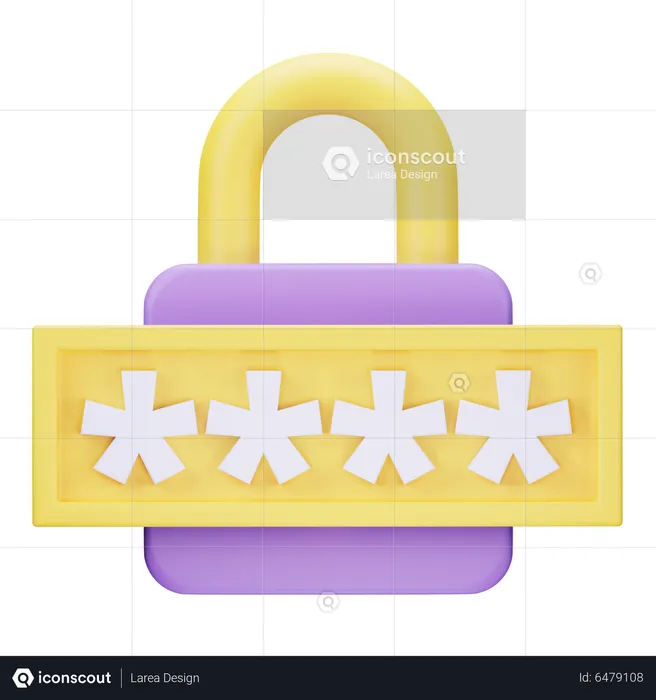 Lock Password  3D Icon